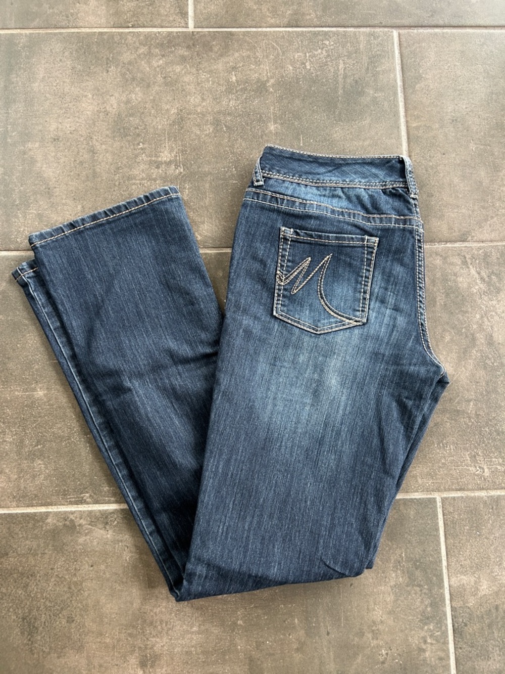 Maurices Women's Straight Leg Jeans in Dark Blue Wash